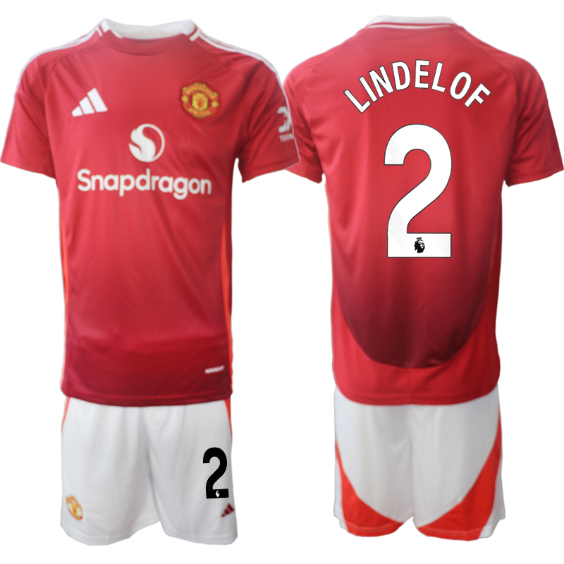 Men 2024-2025 Club Manchester United home Red #2 Soccer Jersey->manchester city jersey->Soccer Club Jersey
